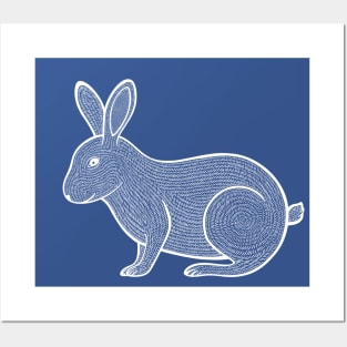 Rabbit - detailed cute animal drawing Posters and Art